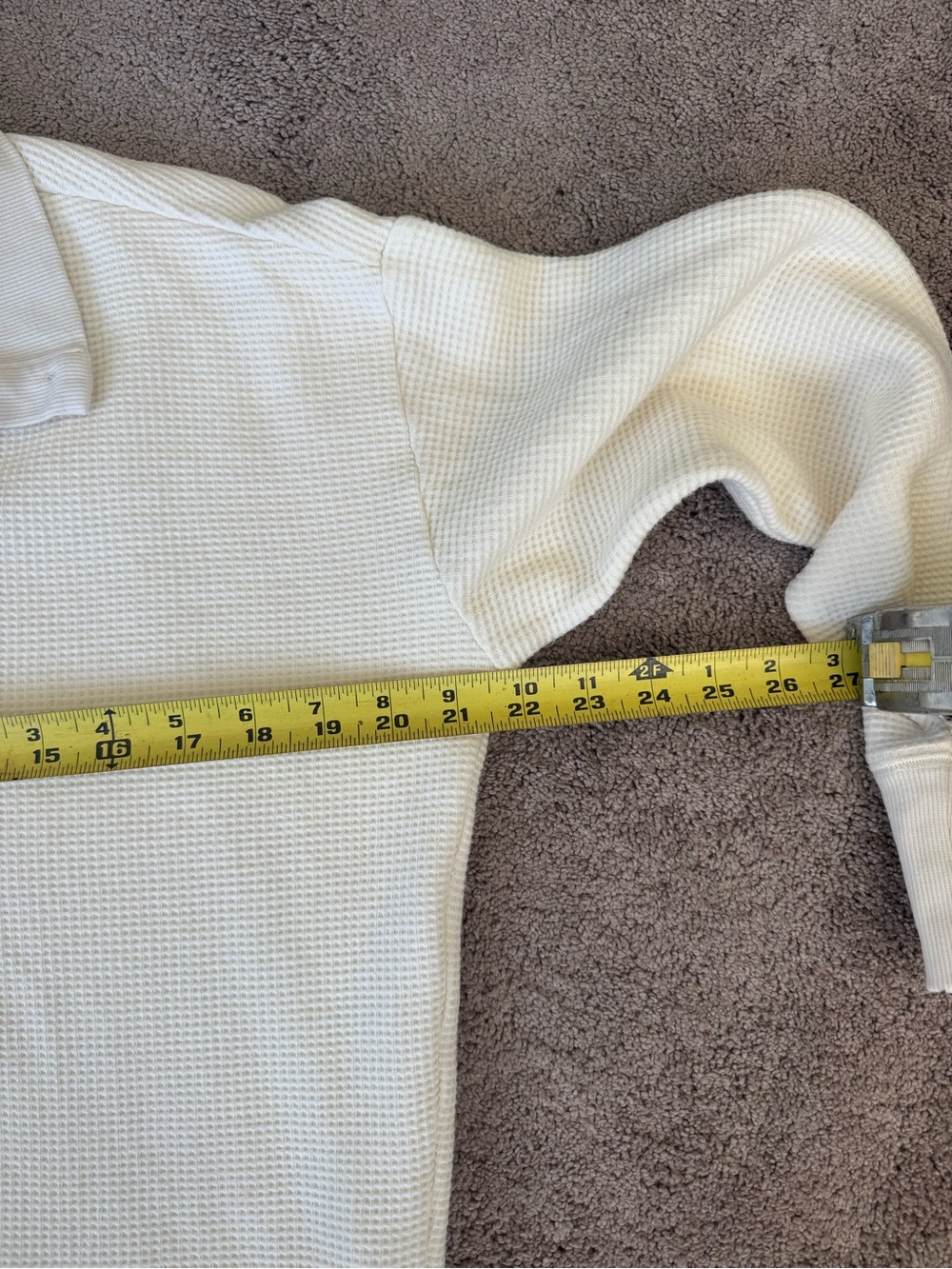 NEGATIVE Waffle Knit Pullover Button Up Collar Cream Medium Cotton Long Sleeve - Picture 5 of 7